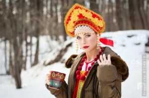 Create meme: Russian, russian girl, kokoshnik