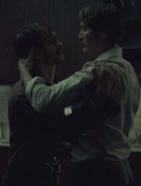 Create meme: Hannibal and Will, hannigram, gunnigram