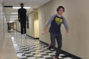 Create meme: the fleeing people, running guy, guy escapes from soars in the hallway meme