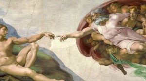 Create meme: Michelangelo Sistine chapel creation of Adam, Sistine chapel the creation of Adam, Michelangelo paintings the rebirth of Adam