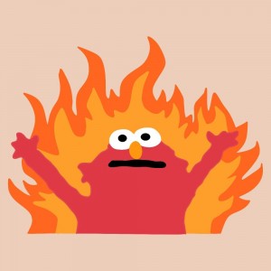 Создать мем: анимация, мемы стикеры ред, burning elmo