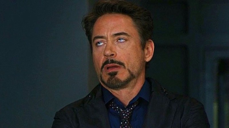 Create meme: Robert Downey Jr. rolled his eyes, iron man , Robert Downey 