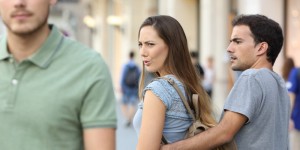Create meme: wrong guy, men constantly checking out other women, template meme distracted boyfriend