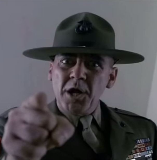 Create meme: major Hartmann in full metal jacket, Lee ermey Sergeant Hartman, full metal jacket Sergeant