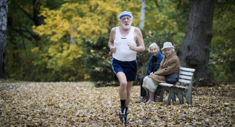 Create meme: funny old people, elderly people, running of the elderly