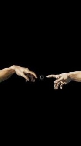 Создать мем: сотворение адама руки на черном фоне, две руки тянутся друг к другу обои вертикальные, обои руки тянутся друг к другу