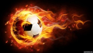 Create meme: soccer ball, football, the ball in the fire
