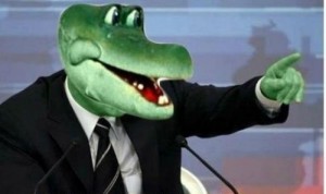 Create meme: Gena the crocodile politician