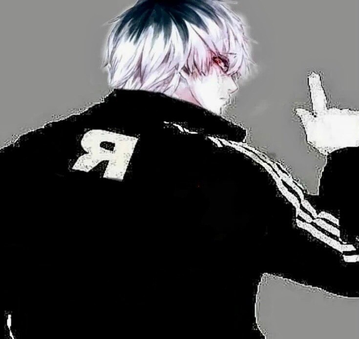 Create meme: Kaneki in adidas, I'm a poser ghoul it says on my back, kaneki ken anime