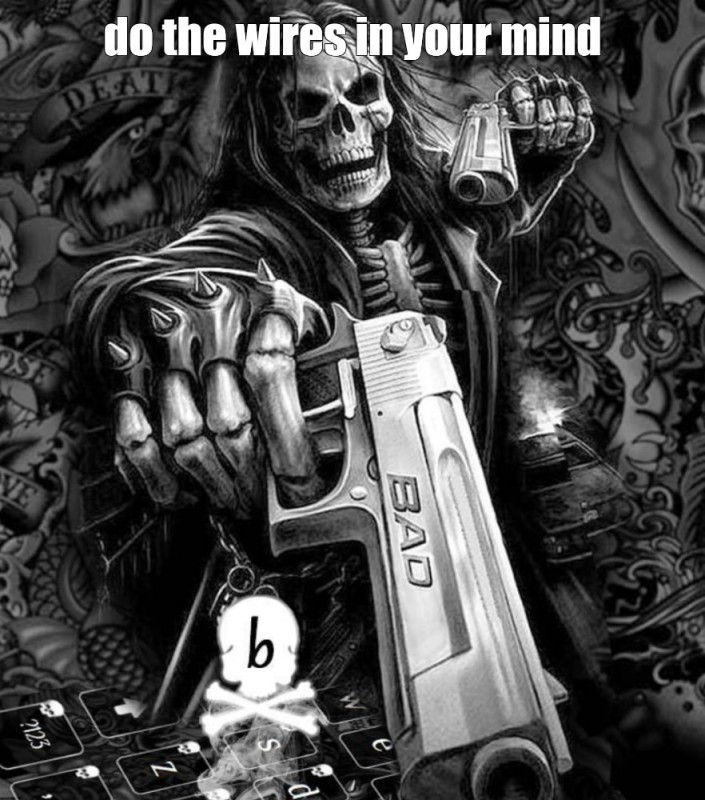 Create meme: skeleton with pistols meme, memes with skeletons with pistols, skull with pistols