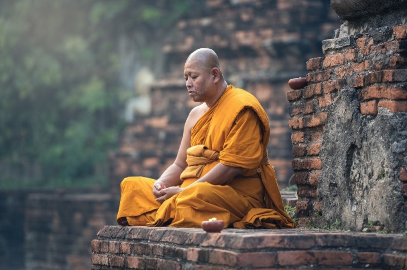 Create meme: buddhist monk in profile, a Buddhist monk, buddhism monks