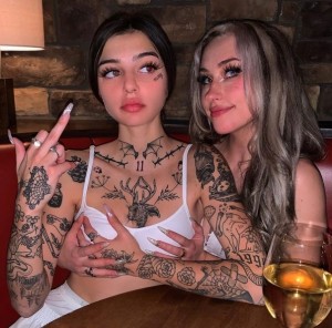 Create meme: girl tattoo, tattooed girls, tattooed women