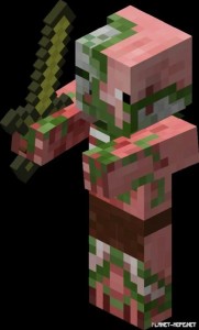 Create meme: minecraft mobs svinozombi, svinozombi