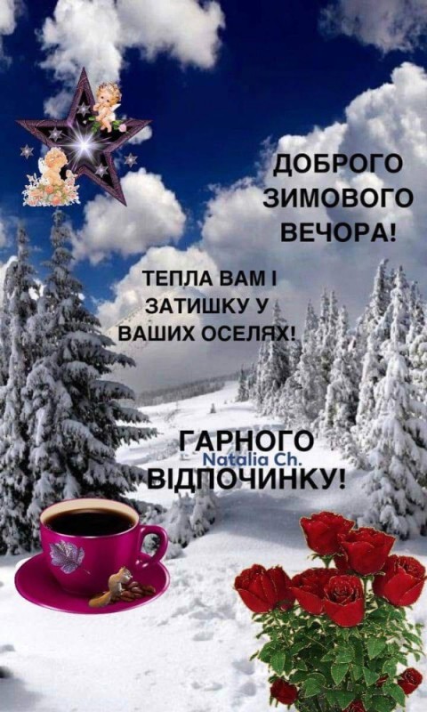 Create meme: good winter Thursday evening, good morning winter, good winter morning