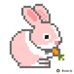 Create meme: pixel rabit, drawings on cells Bunny, drawings on cells Bunny