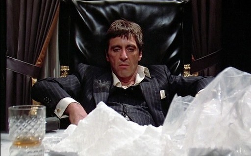 Create meme: al Pacino cocaine, Scarface cocaine, Scarface 1983