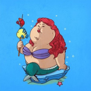Create meme: fat disney princess, fat mermaid, fat cartoon character