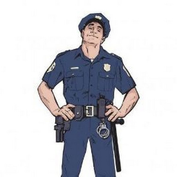 Create meme: uniformed policeman, drawing of a policeman, police clipart