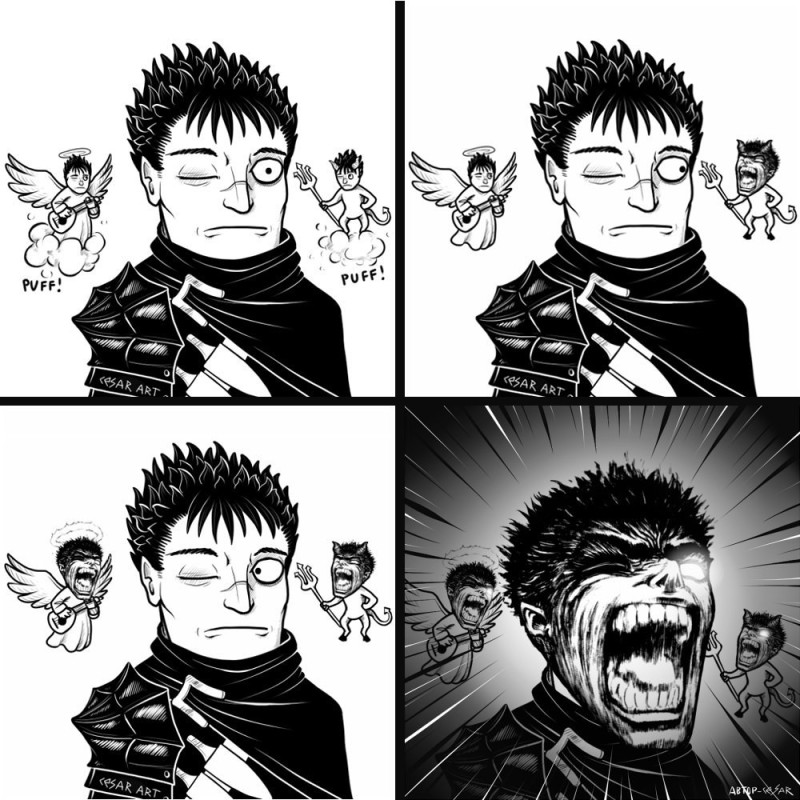 Create meme: berserk gats, berserk , berserk GATS