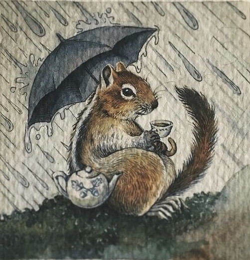 Create meme: squirrel illustration, squirrel drawings, squirrel painting