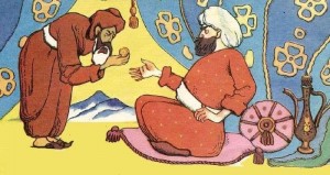 Создать мем: казахские сказки, иллюстрация к сказке бедняк и богач, рисунок к сказке три арбузных семечка узбекская сказка