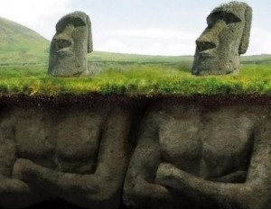 Создать мем: моаи, Остров Пасхи, статуи острова пасхи рисунок