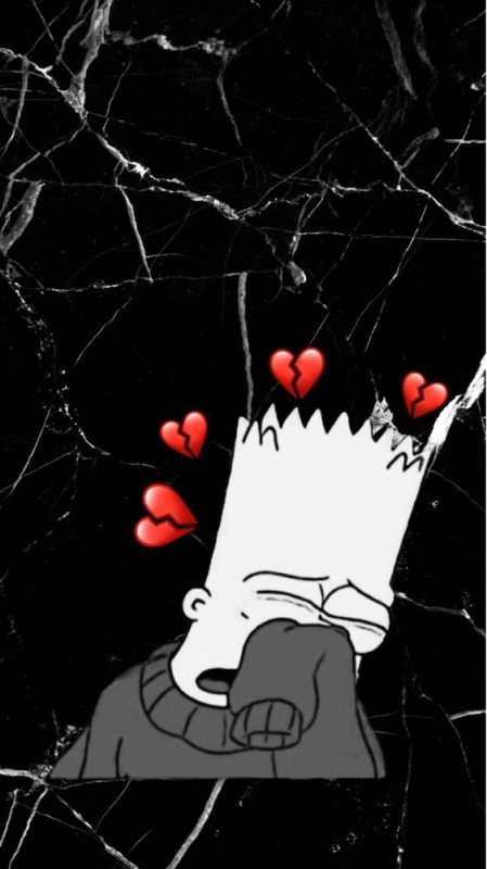 Create meme: Bart Simpson sad, Bart Simpson with a broken heart, sad Bart