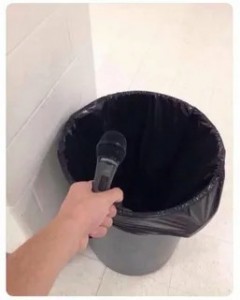 Create meme: ikea snap trash can, microphone at the trash can, trash