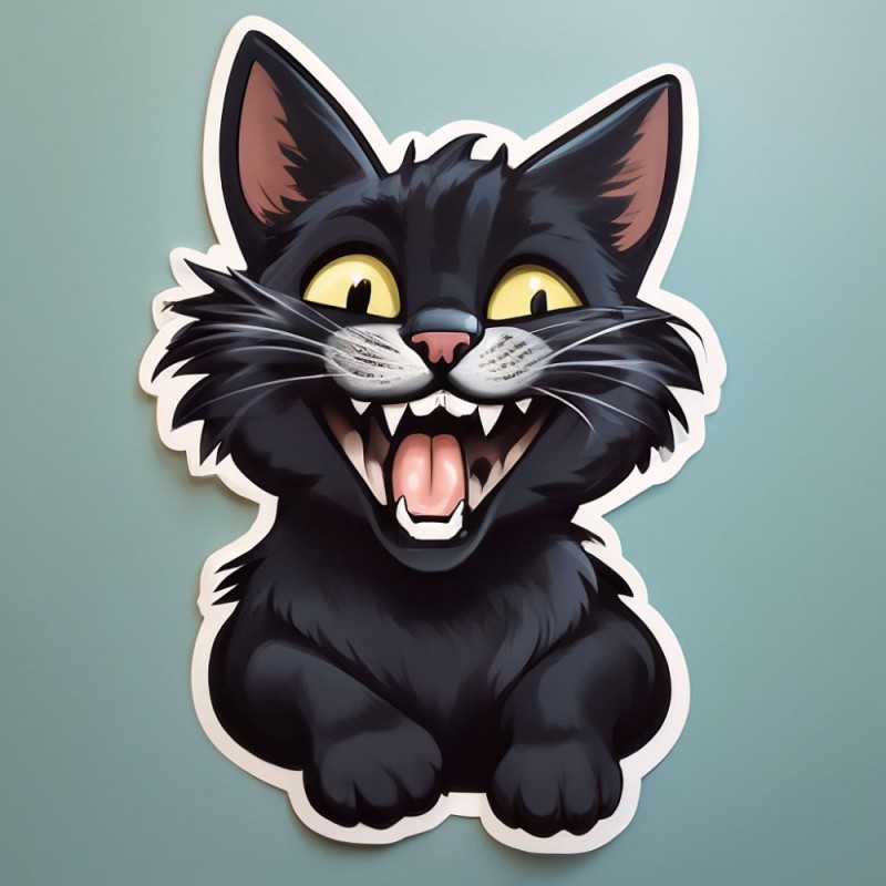 Create meme: cat , cats stickers, crazy cat sticker