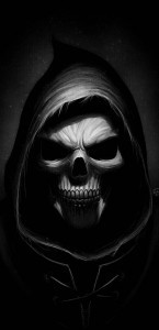 Create meme: skull of death, death in the hood, the skull in the hood