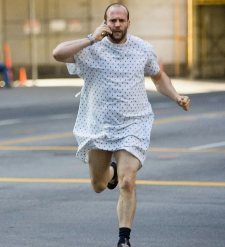 Create meme: Statham adrenaline, I ran away from the hospital, adrenaline jason statham