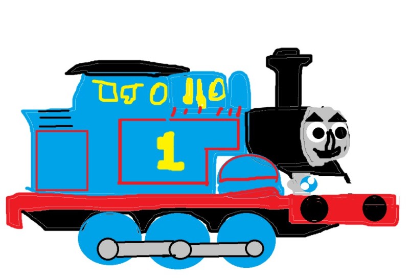 Create meme: locomotive Thomas, Thomas the tank engine, Thomas steam locomotive on the side