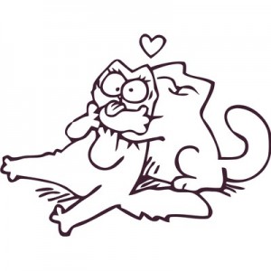 Create meme: hugs, cat love, coloring Simon