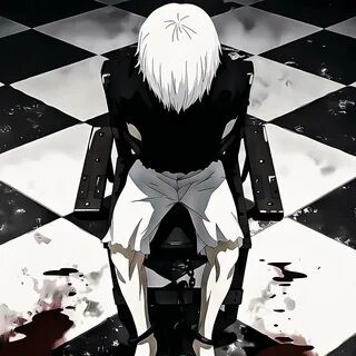 Создать мем: kaneki, канеки, канеки кен на стуле