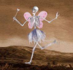 Create meme: fairy skeleton, The dance of skeletons, A skeleton with fairy wings