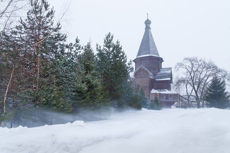 Create meme: St. George's Church of Small Karelia, Small korels winter, Zaonezhsky chapels in winter