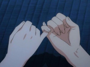 Create meme: Anime, the aesthetics of the hands of anime, promise pinky-anime