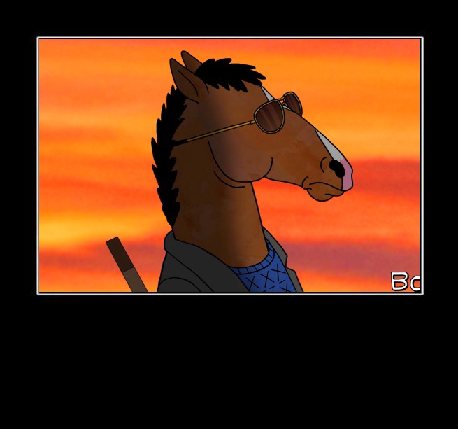 Create meme: horseman, horse , sticker horse bojack