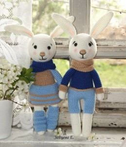 Create meme: amigurumi family of hares scheme, toys family of bunnies knitted, knitted Bunny