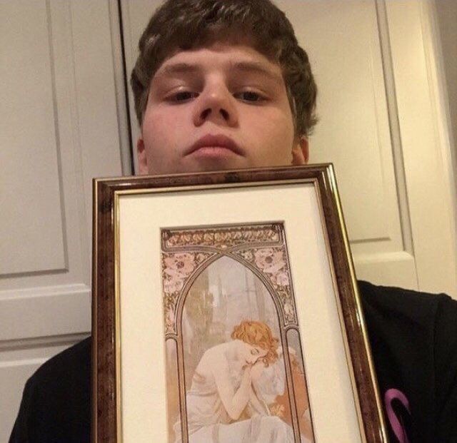 Create meme: boy , yung lean, paintings by Alphonse Mucha