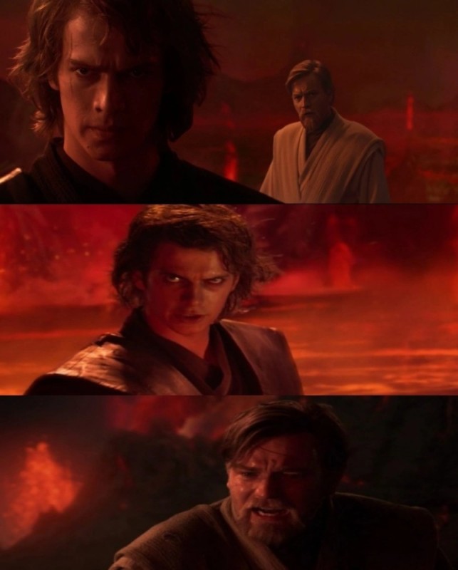 Create meme: Anakin and Obi WAN, Obi-WAN Kenobi and Anakin, Obi wan Kenobi Anakin Mustafar