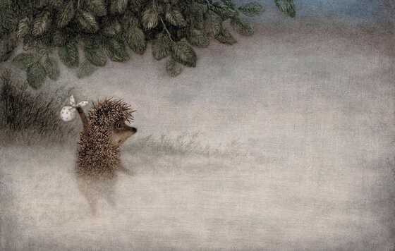 Create meme: hedgehog in the fog, Norstein hedgehog in the fog, hedgehog in the fog illustration