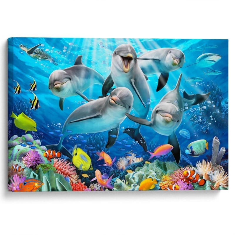 Create meme: dolphins puzzles, underwater world , underwater world of dolphins