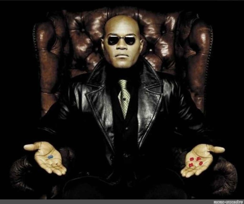 Create meme: morpheus, Morpheus , Morpheus is a choice between the two pills