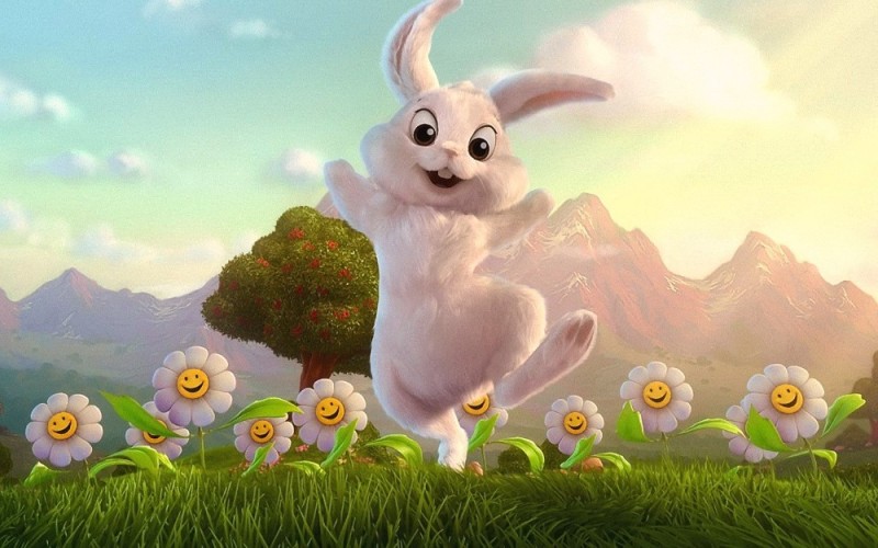 Create meme: dancing bunny, good morning bunnies, The joyful hare