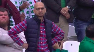 Create meme: meme generator, male, frustrated fan of cricket