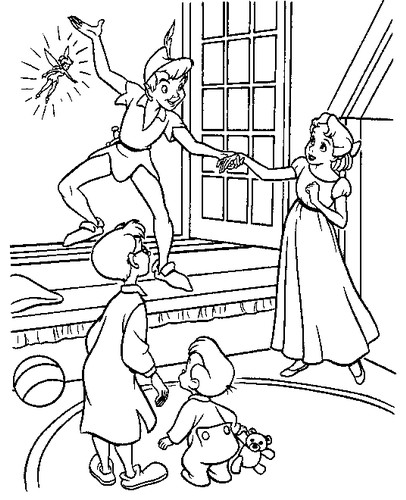 Create meme: Peter Pan and Wendy coloring book, Peter Pan coloring book, Disney Peter Pan coloring pages