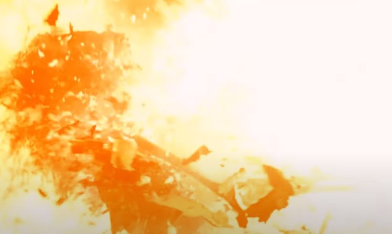 Create meme: orange smoke, background explosion, terminator 2 nuclear explosion