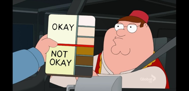 Create meme: Peter Griffin , peter griffin oscar skin color, Family guy is not okay