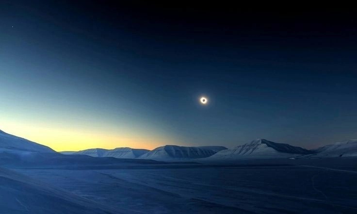 Создать мем: солнечное затмение в антарктиде, затмение, solar eclipse